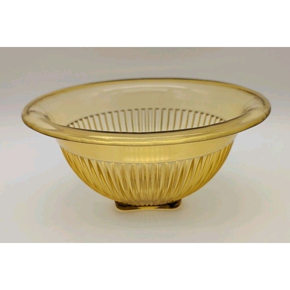 Vintage FEDERAL GLASS Golden Glow Stacking 9.5" MIXING BOWL Amber Depression